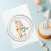 Wydruk jadalny, opłatek na tort KOCHANYM DZIADKOM WZ.4