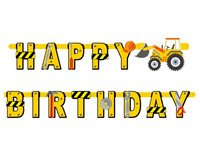 #DEGI Girlanda papierowa Happy Birthday Plac Budowy, dł. 220 cm