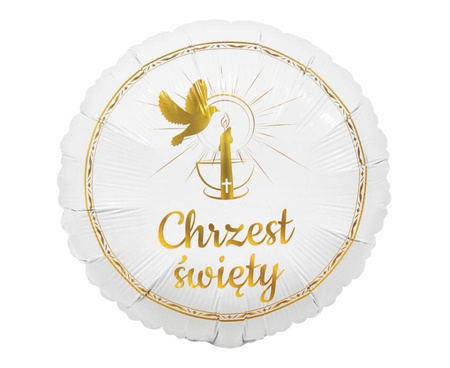 #BFK Balon foliowy Chrzest Święty (gołąbek i świeca), 18 cali  AA