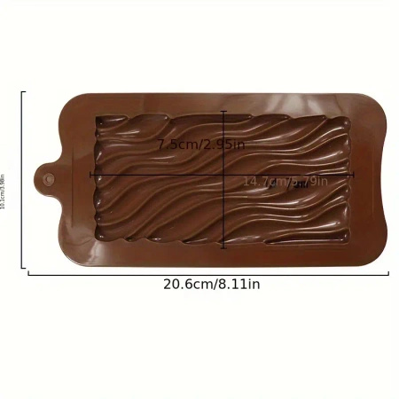 Forma silikonowa do dekoracji z masy cukrowej, czekolady WZÓR FALA 20x10 cm