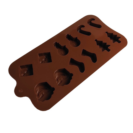 Forma silikonowa świąteczna czekoladki, pralinki , dekoracje święta BAŁWANEK, MIKOŁAJ, CHOINKI, LASKI CUKROWE