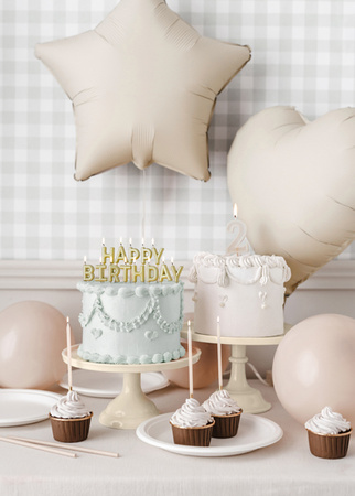Balon foliowy Gwiazda 3D, 105cm, mglisty niebieski