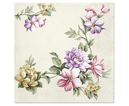 #ZSE Serwetki papierowe PAW Elegant Garland champagne 33x33 cm / 20 szt.