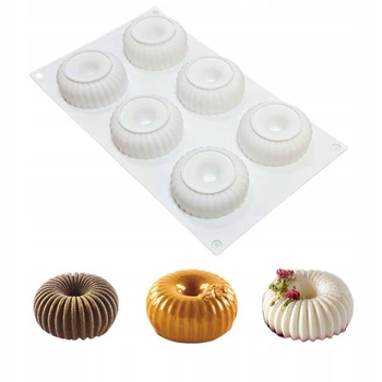 Forma silikonowa do monoporcji PRĄŻKOWANA 28,5x17 cm 6 gniazd