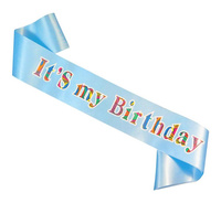 #STAI Szarfa "It's my Birthday", jasny błękit