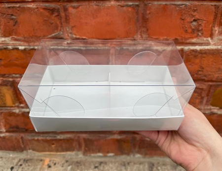 Pudełko na 2 monoporcje 17,5X8,5X7,5 cm PERŁOWE BIAŁE