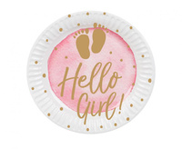 #ZTA Talerzyki papierowe 'Hello Girl!', 23 cm., 10 szt.
