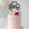 Topper na tort urodzinowy HAPPY BIRTHDAY 11,5x9,5 cm WZ. IV + personalizacja koloru