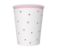 #ZKU Kubeczki pap. Baby Shower Pink, 250 ml, 8 szt.