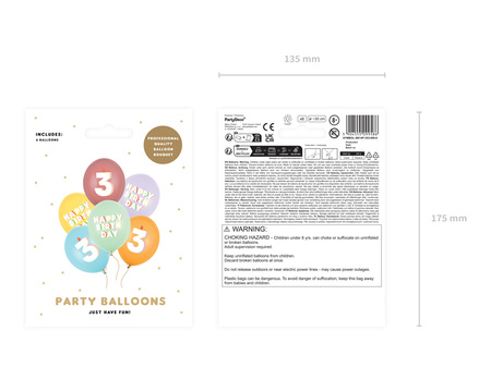 Balony 30 cm, Kokardki, mix (1 op. / 50 szt.)
