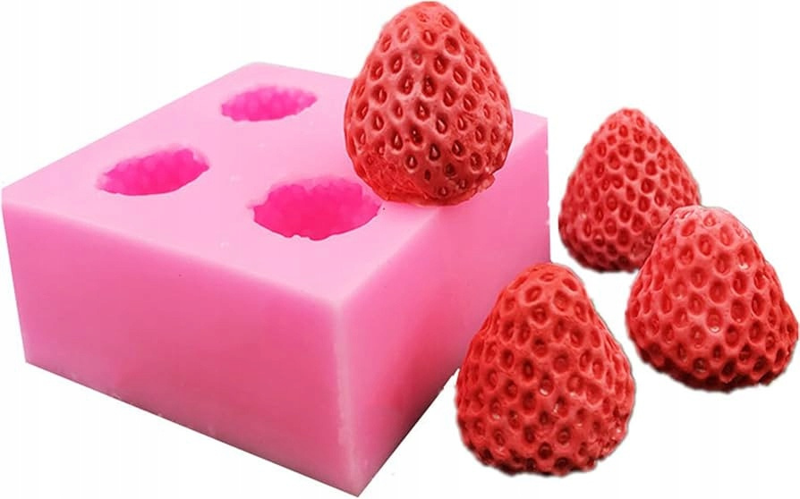 Foremka silikonowa do czekolady i masy cukrowej – detale powierzchni truskawki