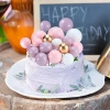 Toppery na tort kule na piku ZŁOTO FIOLETOWO BIAŁO RÓŻOWE