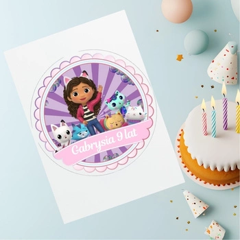 Wydruk jadalny opłatek na tort KOCI DOMEK GABI WZ. III