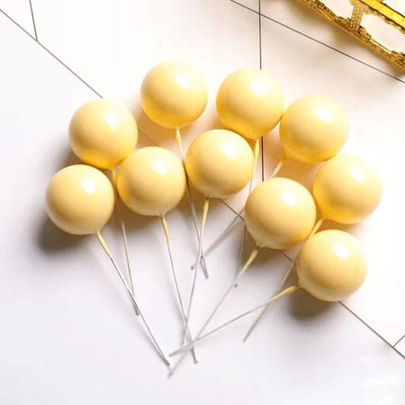 Dekoracja topper KULECZKI na piku 20 szt. ŻÓŁTE