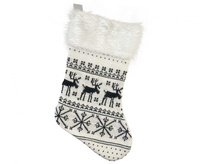 #STAI Skarpeta świąteczna, biała, w renifery, 41x22 cm