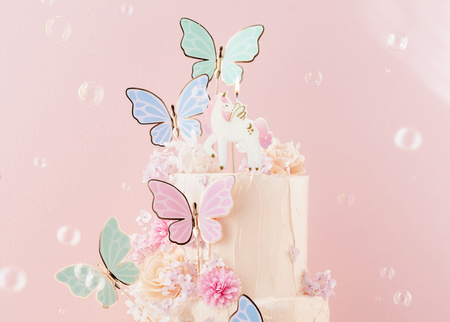 Balony foliowe do girland Motyle, mix, 19x23 cm (1 op. / 21 szt.)