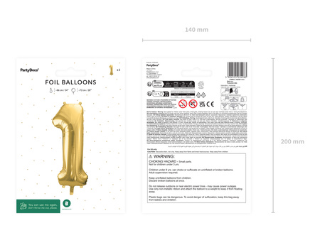 Balon foliowy Cyfra ''4'', 72cm, jasny niebieski