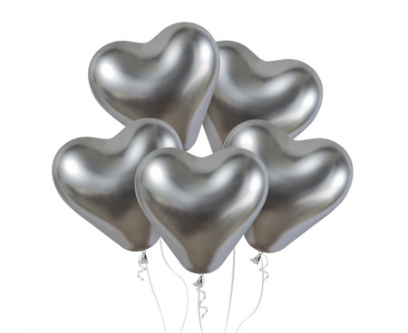 #BL Balony CRB12 shiny 12 cali serca - srebrne/ 25 szt.