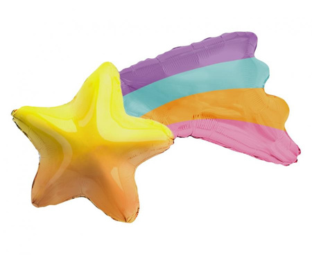 #BFK Balon foliowy Tęczowa Kometa, 75x56 cm