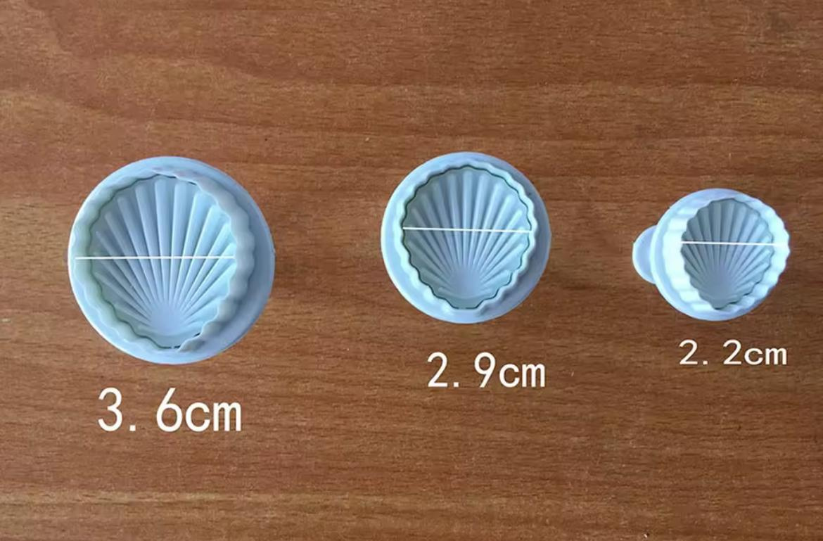 Zestaw wykrawaczek muszelki w trzech rozmiarach - szczegółowy widok