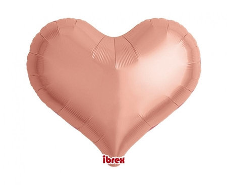 #BFK Balon Ibrex Hel, serce Jelly 14", Metallic Rose Gold, 5 szt.