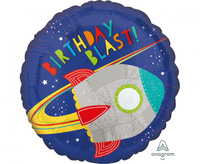 #BFK Balon foliowy 18" Blast off Birthday Rakieta