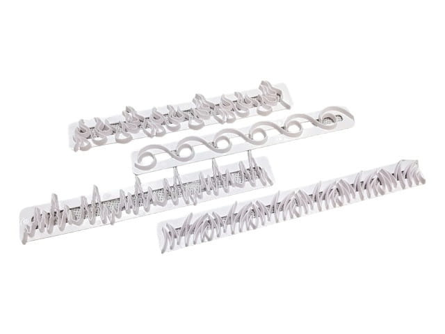 Foremki do dekoracji fala, trawa, ogień, sople lodu – zbliżenie na wzory