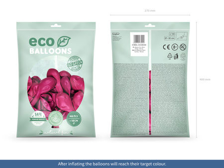 Balony Eco 26cm pastelowe, szary (1 op. / 100 szt.)