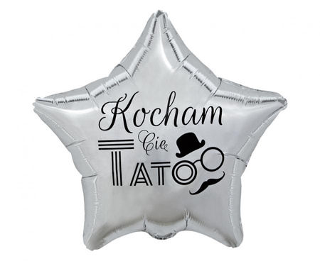 #BFK Balon foliowy Kocham Cię Tato (srebrny), 19" KK