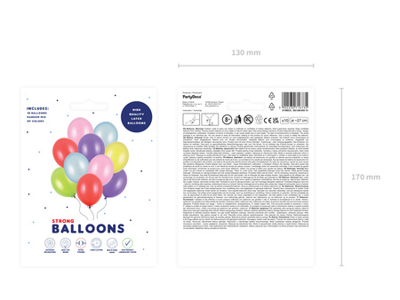Balony Strong 27cm, Metallic Pure White (1 op. / 50 szt.)