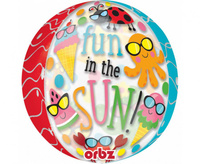 #BFK Balon foliowy kula Orbz "Fun in the Sun Cute Characters" Clear G20, 38 x 40cm, zapakowany KK