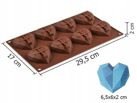 Forma silikonowa SERCA 8 gniazd 19x10 cm 