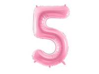 Balon foliowy Cyfra ''5'', 86cm, różowy Party Deco