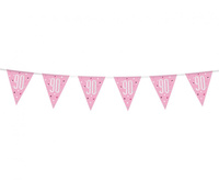 #DEBA Banner Glitz 90, z flagami, różowy, 274 cm