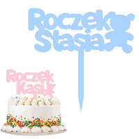 Personalizowany topper na ROCZEK Z MISIEM WZ.I + IMIE DZIECKA