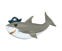 #BFK Balon foliowy SHP Ahoy Birthday Shark, 104x58cm, zapakowany