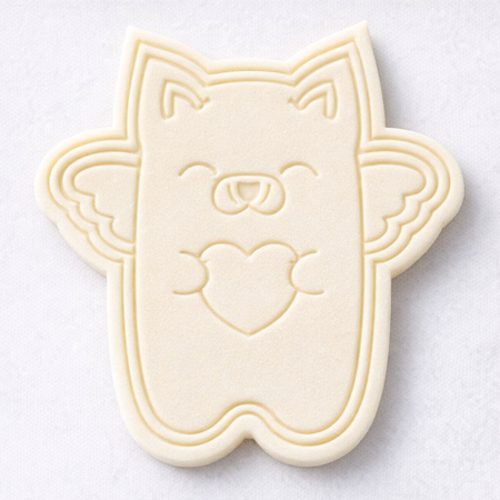 Foremka do tworzenia dekoracji KOTEK Z SERDUSZKIEM foremka + stempel WZ.I KicCake