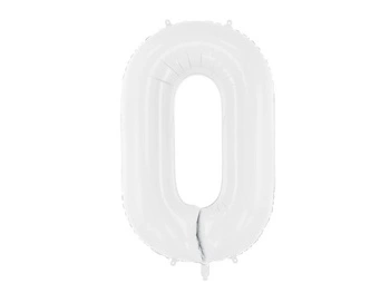 Balon foliowy Cyfra ''0'', 86 cm, biały Party Deco