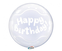 #BFK Balon Takara Bubble Balloon - Happy Birthday (kropeczki), 400 mm/ 10 szt. (rozm. QL 18,5") KK
