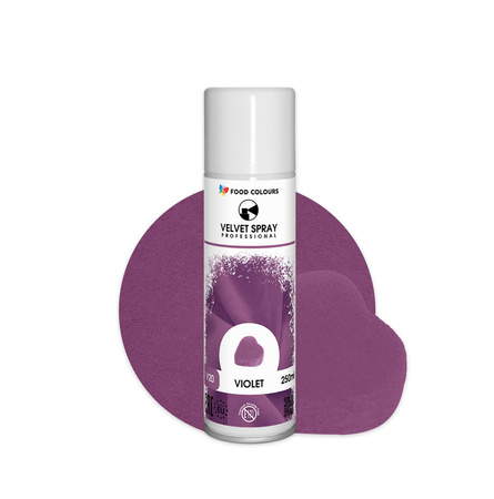 Zamsz w sprayu do dekoracji tortu i monoporcji FIOLETOWY 250ml Food Colours
