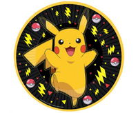 #ZTA Talerzyki papierowe Pokemon, okrągłe, 23 cm, 8 szt.