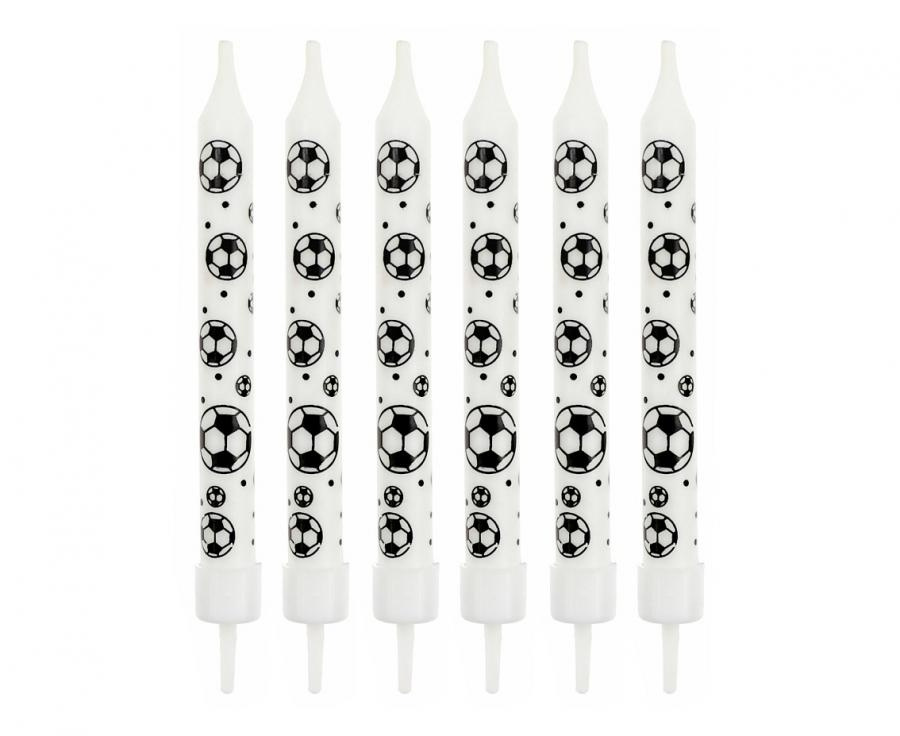 Świeczki urodzinowe piłki nożne z podstawkami na tort