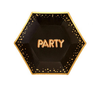 #ZTA Talerzyki papierowe "Glitz & Glamour", złote, roz. 20 cm, 8 szt.
