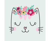 #ZSE Serwetki papierowe Smiling cat with Flowers, 33 x 33 cm, 20 szt.