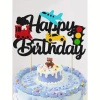 Papierowy topper na tort Happy Birthday PODRÓŻ SAMOLOT AUTO POCIĄG SYGNALIZATOR