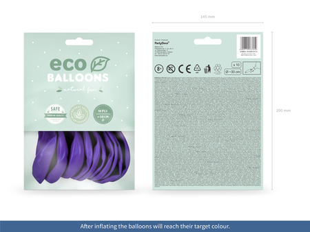 Balony Eco 26cm metalizowane, jasny złoty (1 op. / 10 szt.)