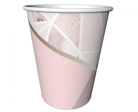 #ZKU_GD Kubeczki papierowe Rose Chic, 240 ml/ 6 szt.