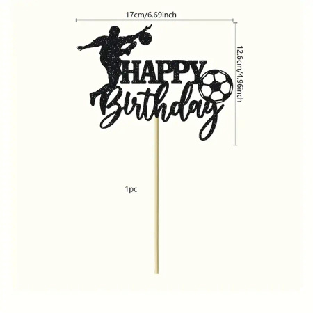 Topper na tort HAPPY BIRTHDAY PIŁKARZ BRAMKA GOL