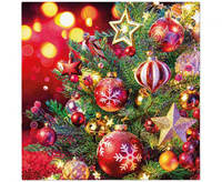 #ZSE Serwetki PAW wzorzyste Baubles and Stars 33x33 cm / 20 szt.