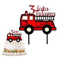 Topper na tort STRAŻ POŻARNA + imię + cyfra